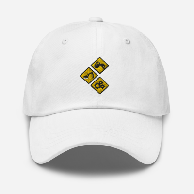 Wengers Dad Cap - White w/ Diamonds