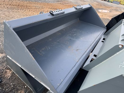 Gray 84" low profile skid loader bucket