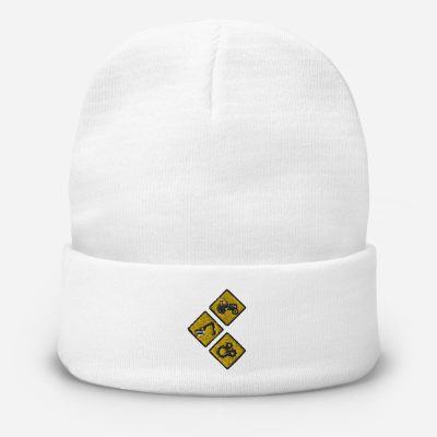 Wengers Diamonds Unisex Knit Beanie - White