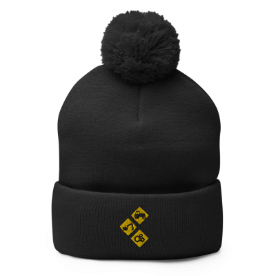Wengers Diamonds Unisex Pom Beanie - Black