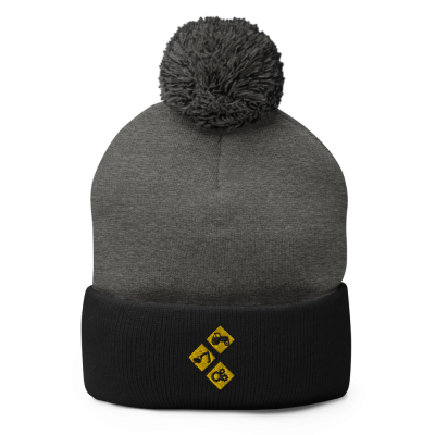 Wengers Diamonds Unisex Pom Beanie - Grey/Black