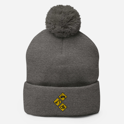 Wengers Diamonds Unisex Pom Beanie - Grey