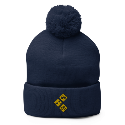 Wengers Diamonds Unisex Pom Beanie - Navy